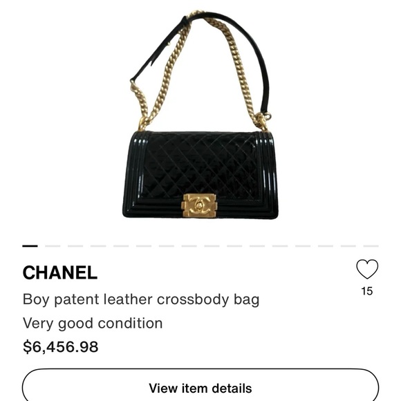 CHANEL Medium Boy Bag Patent Leather with Box - Picture 12 of 13